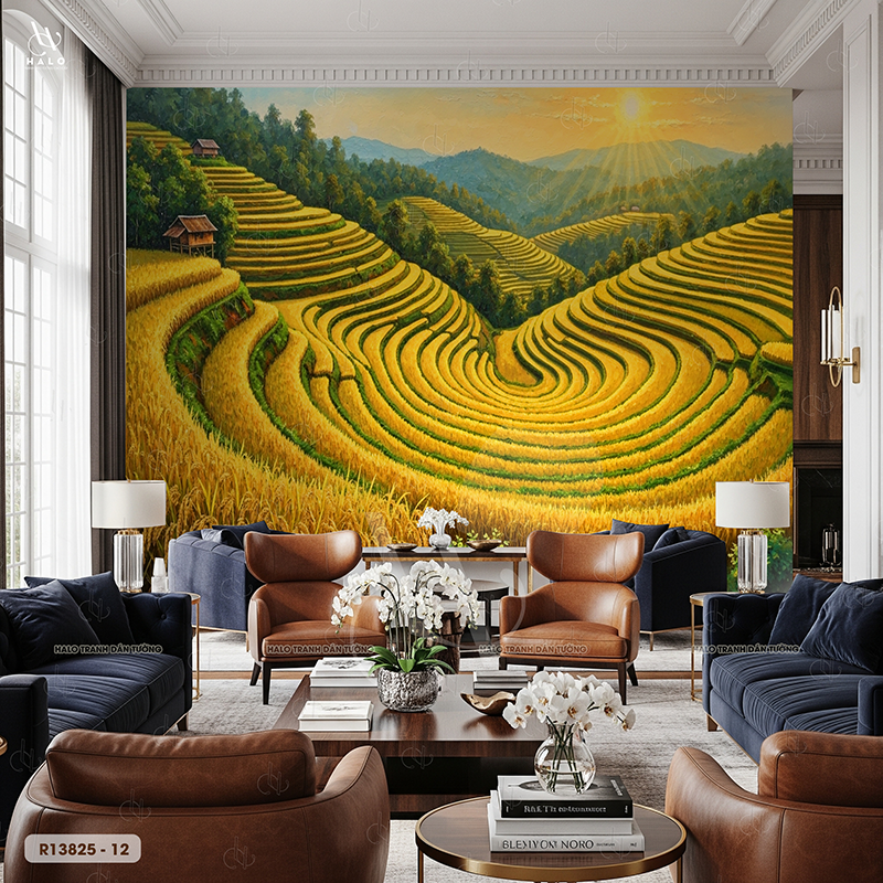  Tranh Dán Tường Ruộng Bậc Thang 8D 16D - R13825 