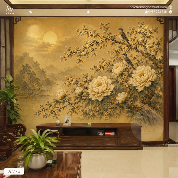  Tranh Dán Tường Hoa - A17 - 3 