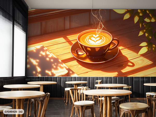  Tranh Dán Tường Cà Phê 8D 16D - CF240425 