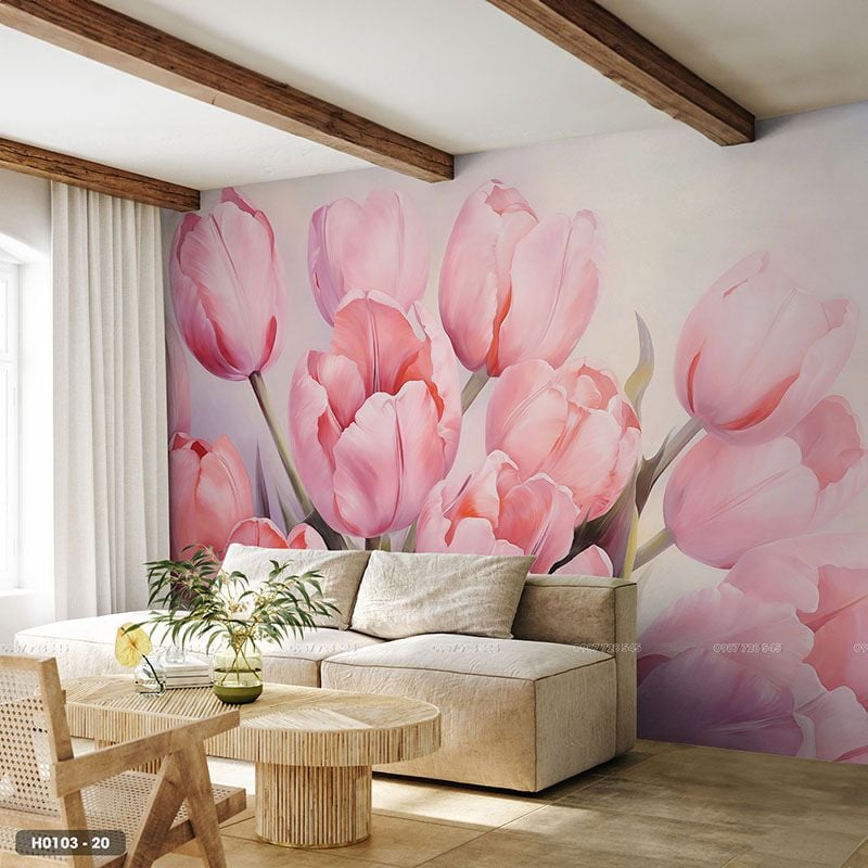  Tranh Dán Tường Hoa 8D 16D - H0103 