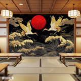  Tranh Dán Tường Sóng Và Hạc Nhật Bản - JP1711 