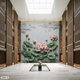  Tranh Dán Tường Hoa Sen 8D 16D - S5925 