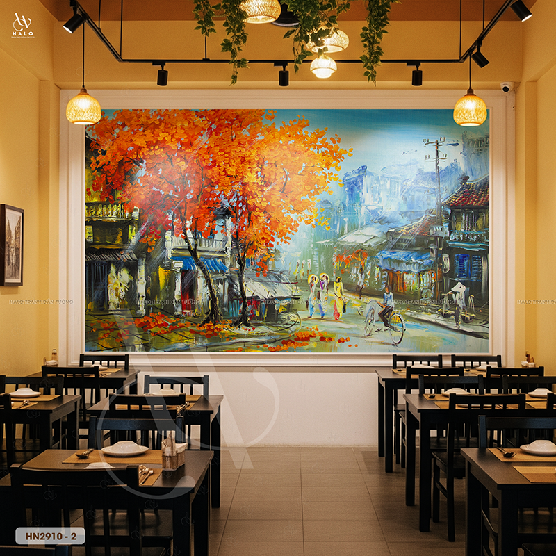  Tranh dán tường Hà Nội phố - HN2910 