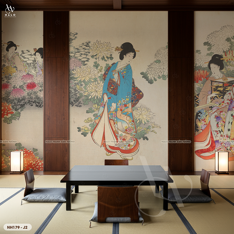  Tranh Dán Tường Nhà Hàng Nhật Bản Cổ Điển - NH179 