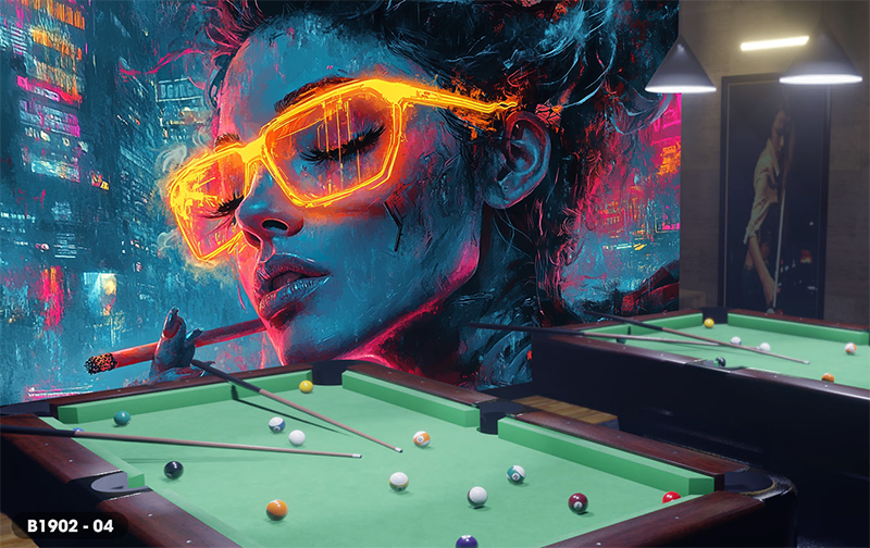  Tranh Dán Tường Quán BiDa 8D 16D - B1902 