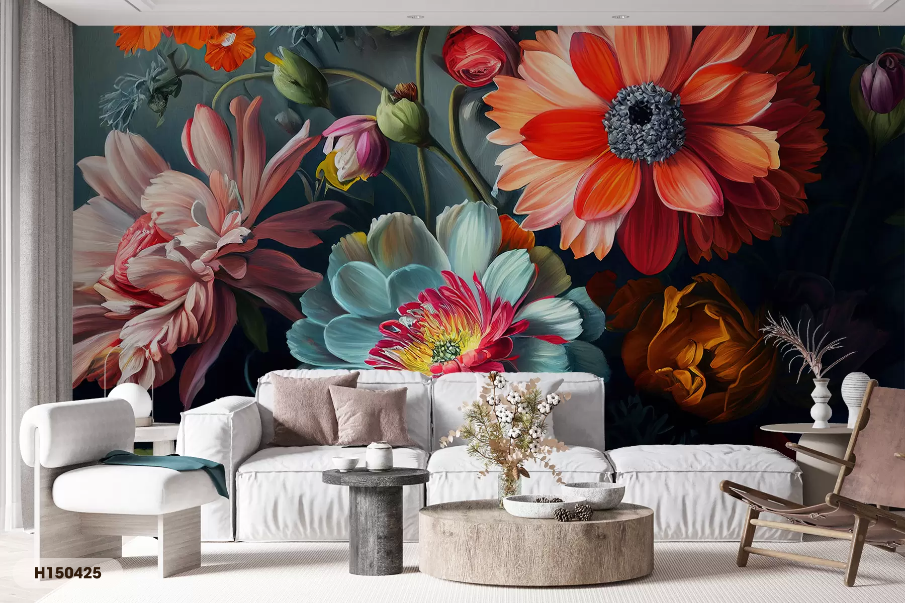  Tranh Dán Tường Hoa 8D 16D - H150425 