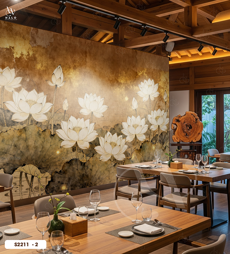  Tranh Dán Tường Hoa Sen 8D 16D - S2211 