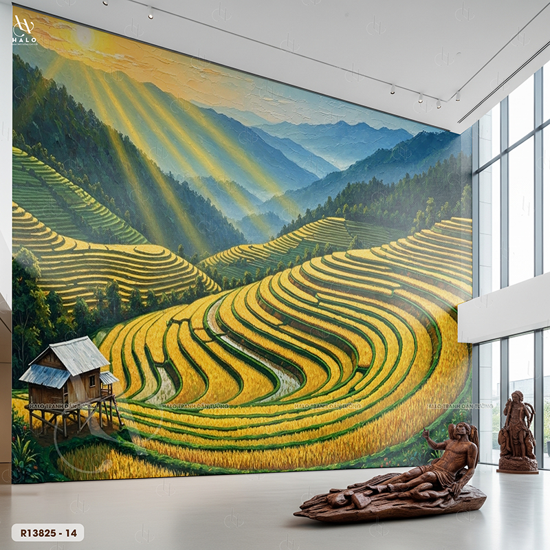  Tranh Dán Tường Ruộng Bậc Thang 8D 16D - R13825 