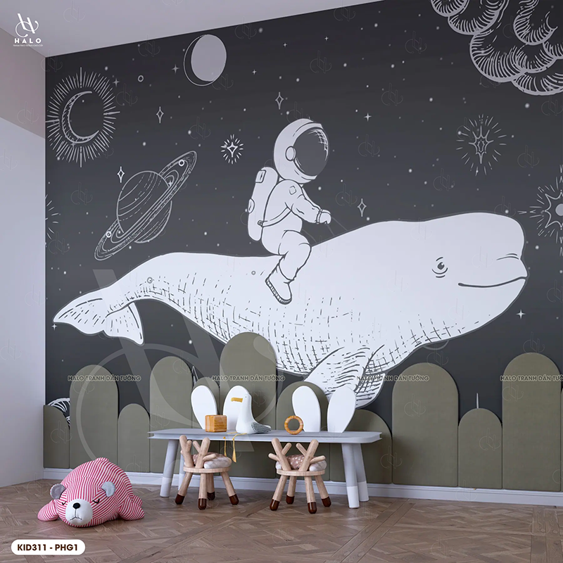  Tranh Dán Tường Phi Hành Gia Cho Trẻ 8D 16D - KID311 