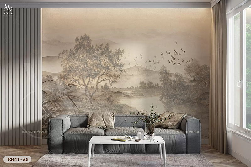 Tranh Dán Tường Rừng Tối Giản 8D 16D - TG311 