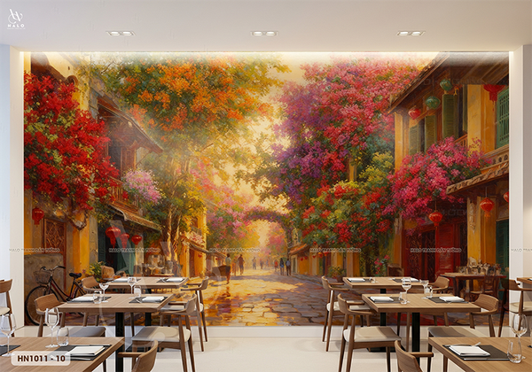  Tranh dán tường Hà Nội phố - HN1011 