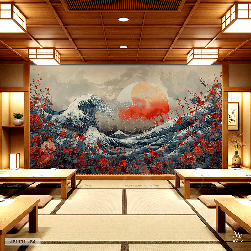  Tranh Dán Tường Sóng Nhật Bản - JP1711 