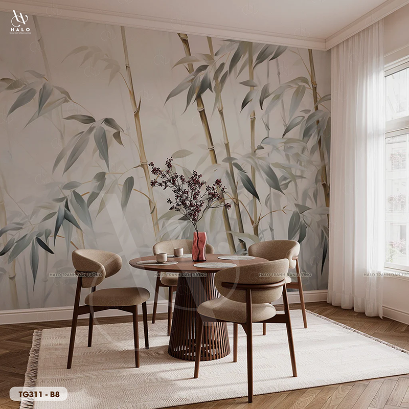  Tranh Dán Tường Cây Trúc Tối Giản 8D 16D - TG311 