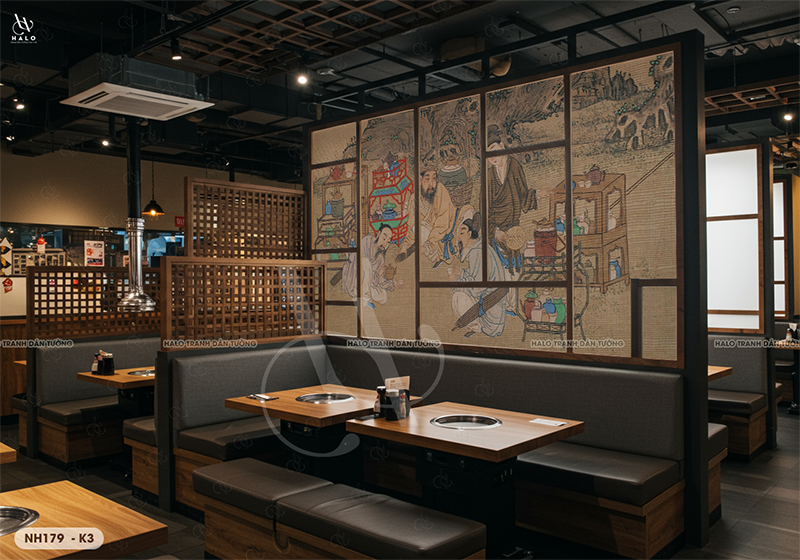  Tranh Dán Tường Nhà Hàng Hàn Quốc Cổ Điển - NH179 