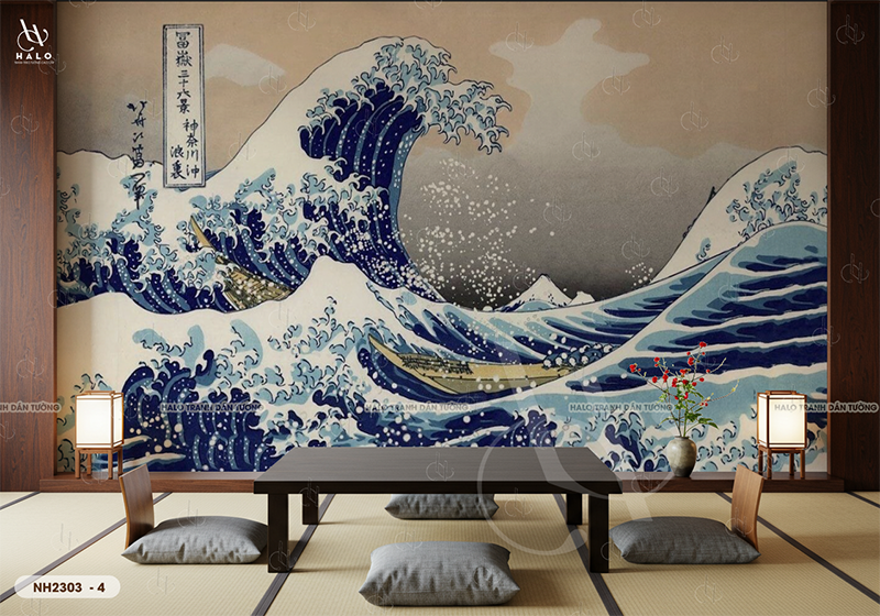  Tranh Dán Tường Sóng Nhật Bản - JP1011 