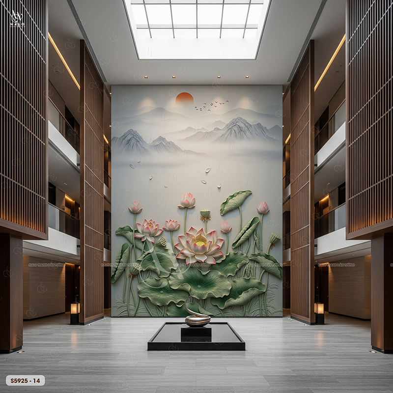  Tranh Dán Tường Hoa Sen 8D 16D - S5925 