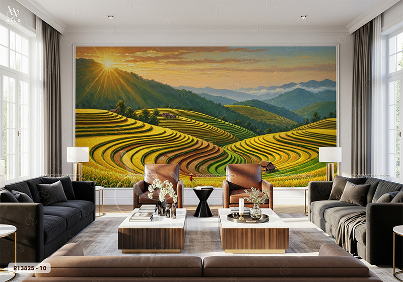  Tranh Dán Tường Ruộng Bậc Thang 8D 16D - R13825 