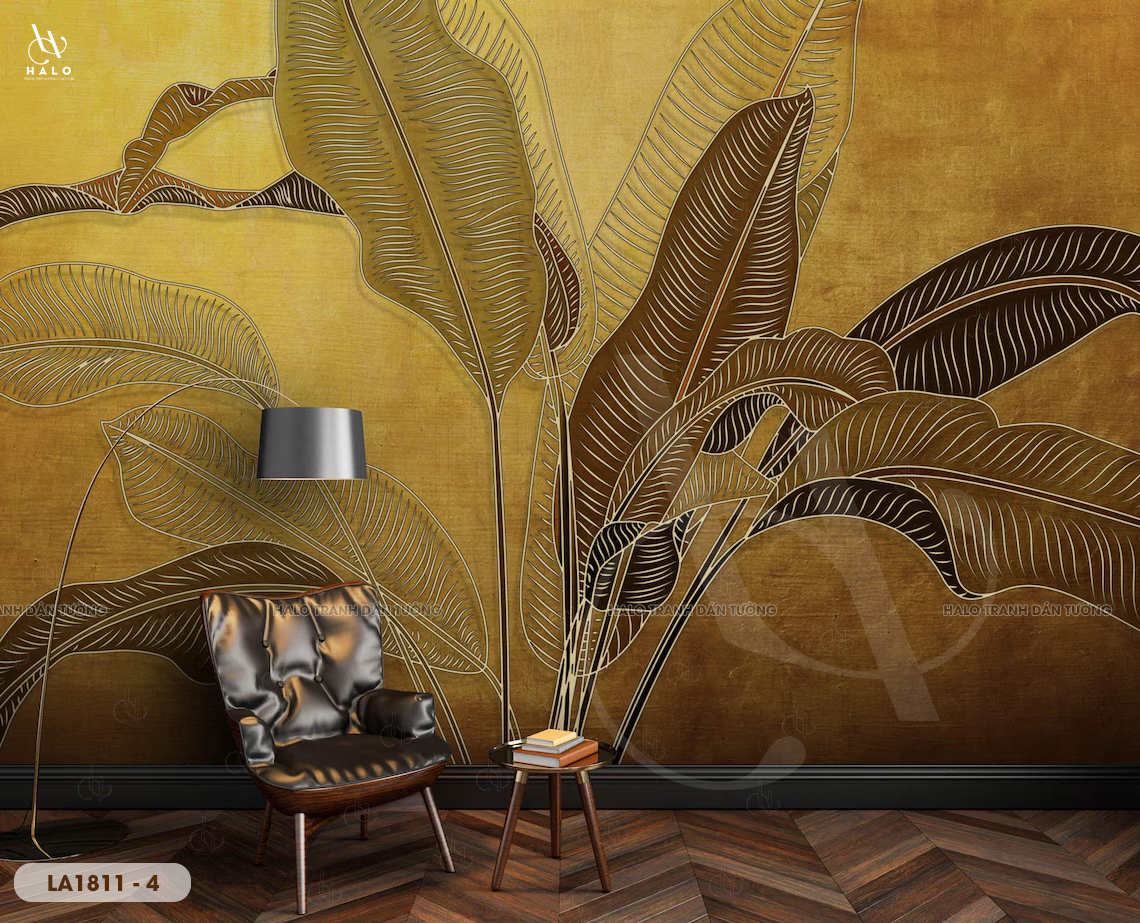  Tranh Dán Tường Lá Tối Giản - LA1811 