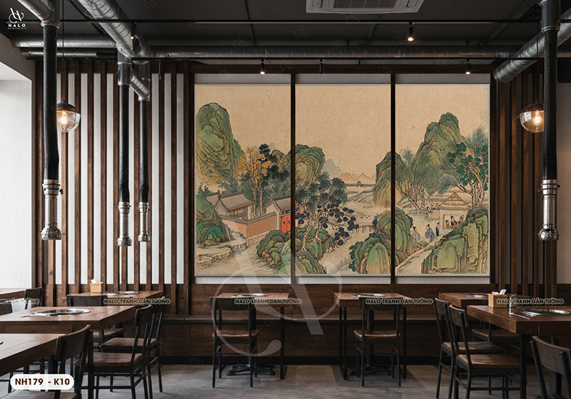  Tranh Dán Tường Nhà Hàng Hàn Quốc Cổ Điển - NH179 