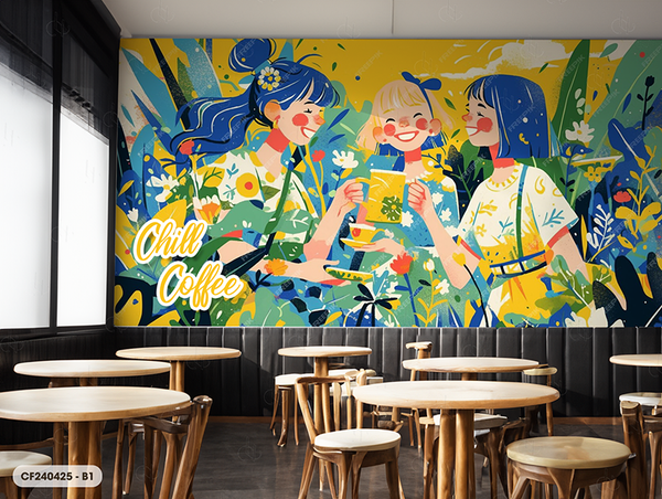  Tranh Dán Tường Cà Phê  8D 16D - CF240425-B 