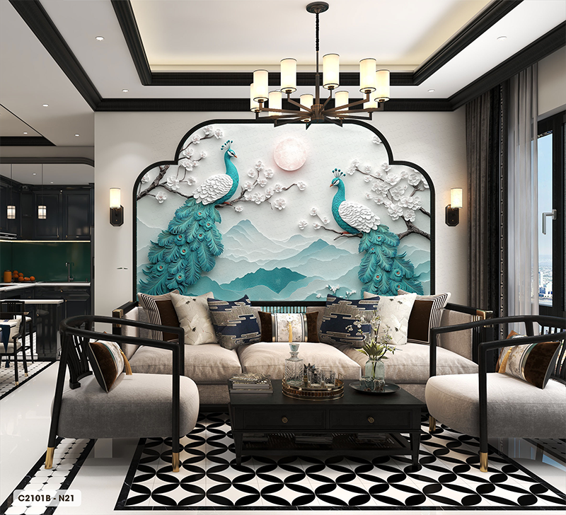  Tranh Dán Tường Hạnh Phúc Viên Mãn 8D 16D - C2101B 