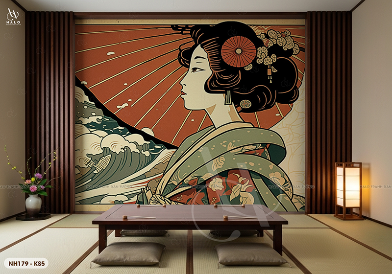  Tranh Dán Tường Nhà Hàng Nhật Bản Cổ Điển - NH179 