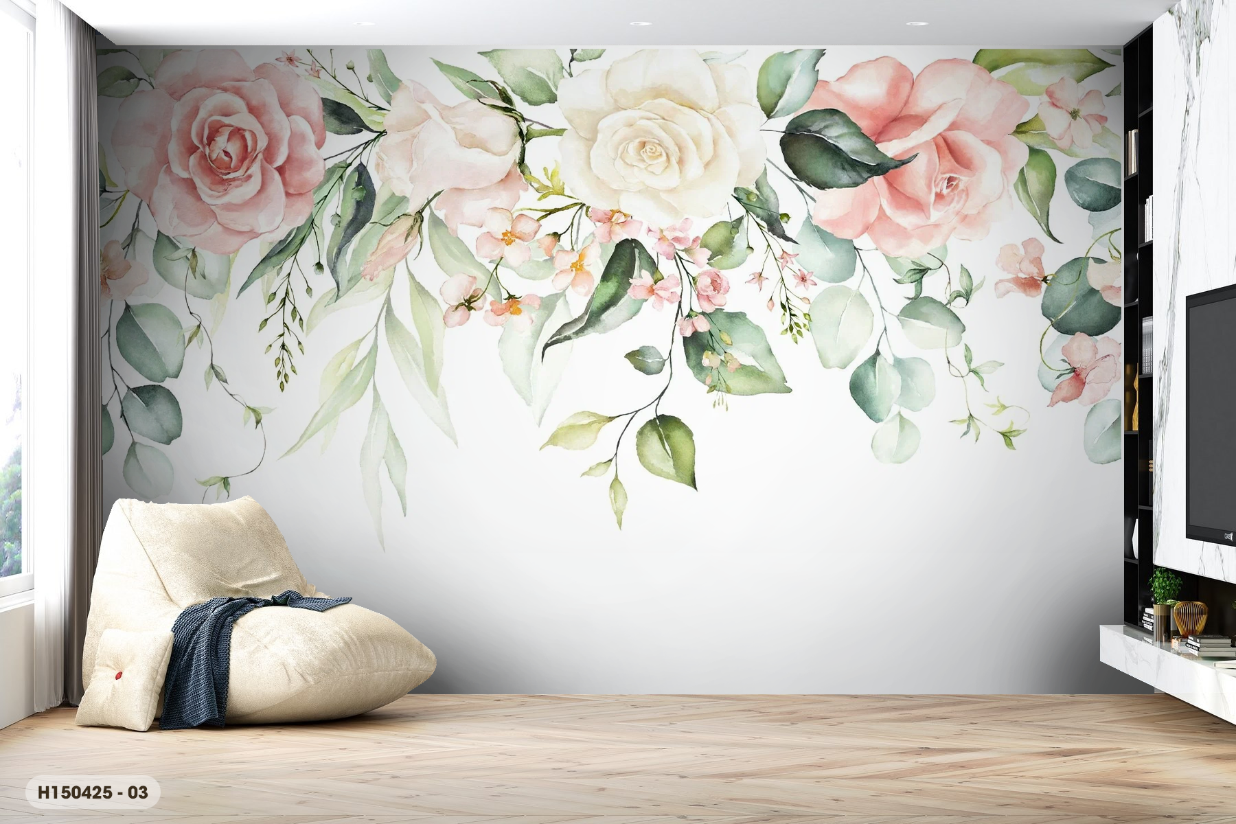  Tranh Dán Tường Hoa 8D 16D - H150425 