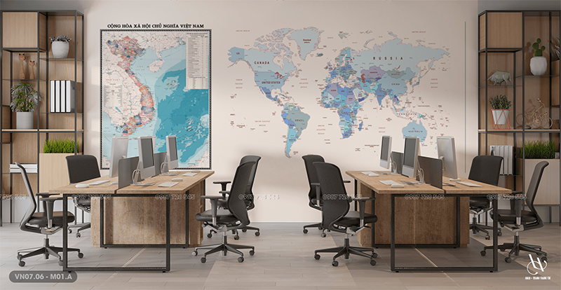  Tranh Dán Tường Bản Đồ 8D 16D - VNTG 