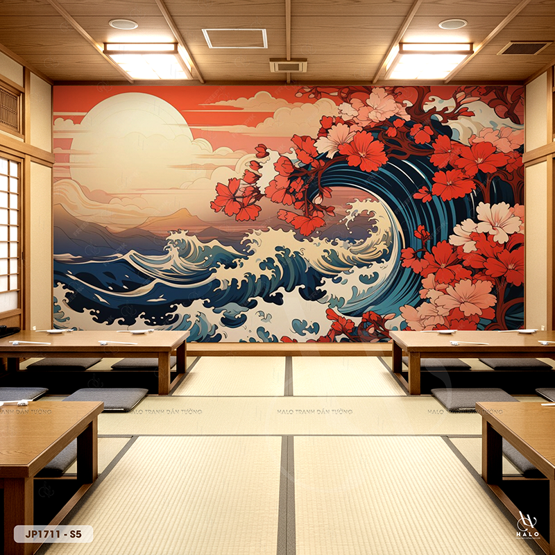  Tranh Dán Tường Sóng Nhật Bản - JP1711 
