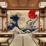  Tranh Dán Tường Sóng Và Hạc Nhật Bản - JP1711 