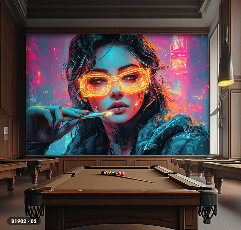  Tranh Dán Tường Quán BiDa 8D 16D - B1902 