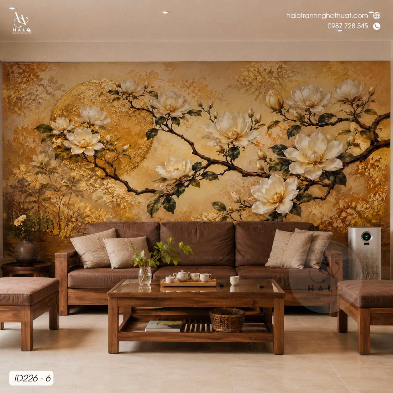  Tranh Dán Tường Indochine - Hoa Mộc Lan 8D 16D - ID226 - 6 