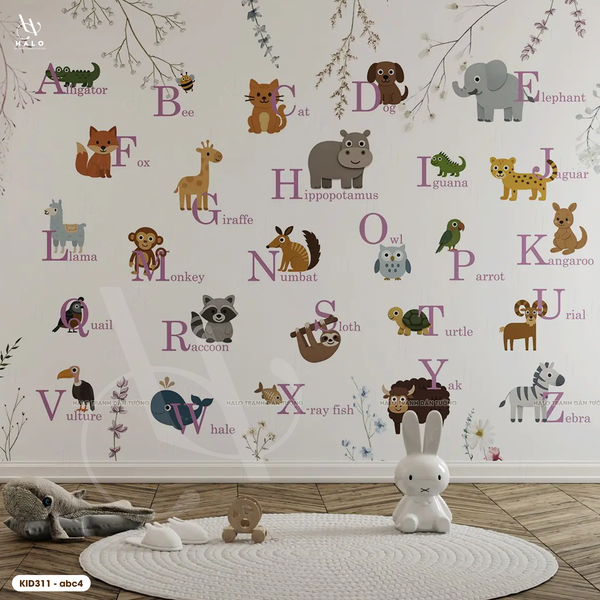  Tranh Dán Tường Bảng Chữ Cái Trẻ Em 8D 16D - KID311 