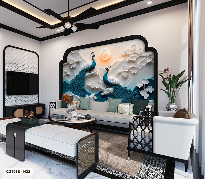  Tranh Dán Tường Hạnh Phúc Viên Mãn 8D 16D - C2101B 