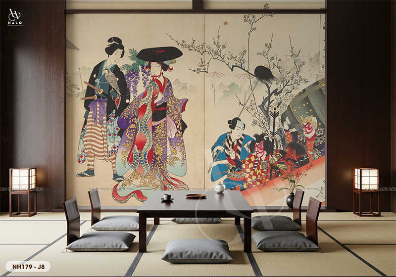  Tranh Dán Tường Nhà Hàng Nhật Bản Cổ Điển - NH179 