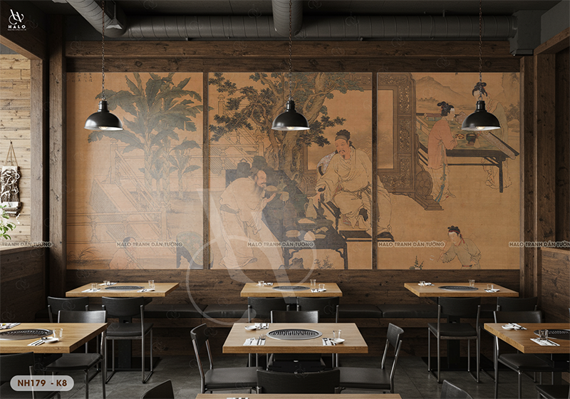  Tranh Dán Tường Nhà Hàng Hàn Quốc Cổ Điển - NH179 
