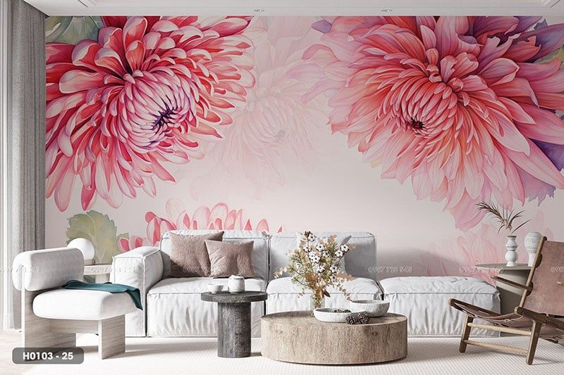  Tranh Dán Tường Hoa 8D 16D - H0103 