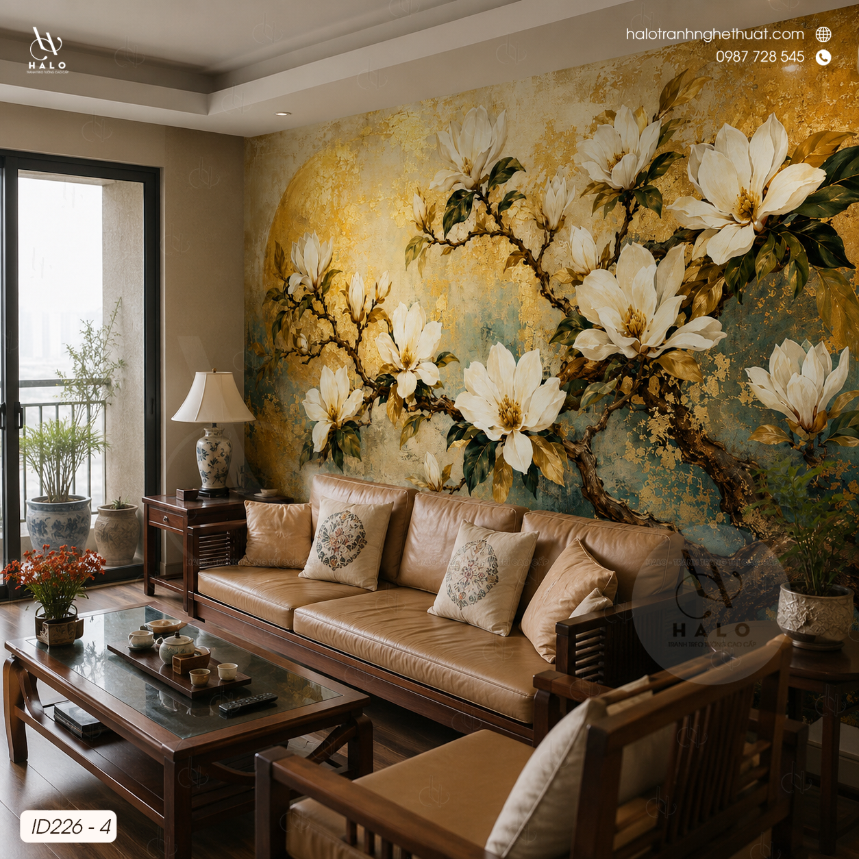  Tranh Dán Tường Indochine - Hoa Mộc Lan 8D 16D - ID226 - 4 