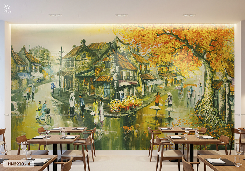  Tranh dán tường Hà Nội phố - HN2910 