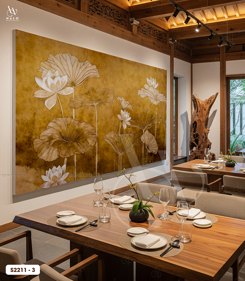  Tranh Dán Tường Hoa Sen 8D 16D - S2211 