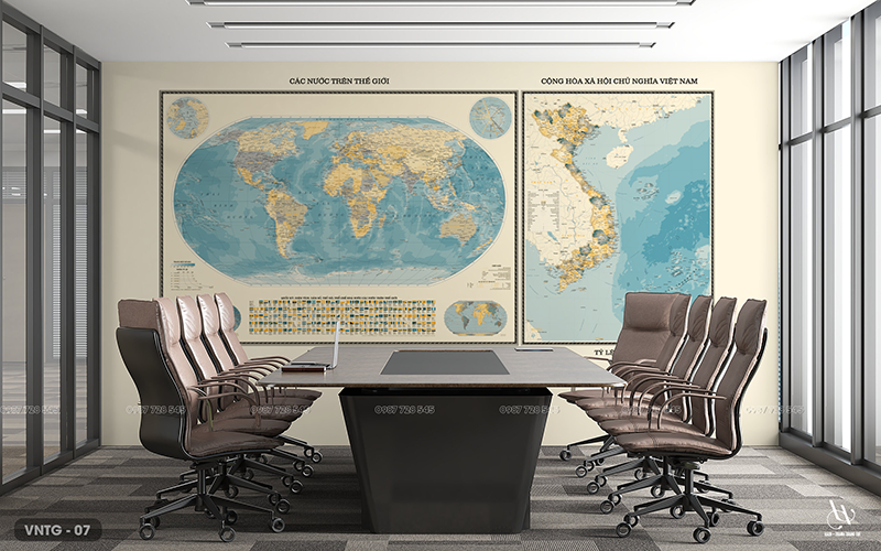  Tranh Dán Tường Bản Đồ 8D 16D - VNTG 