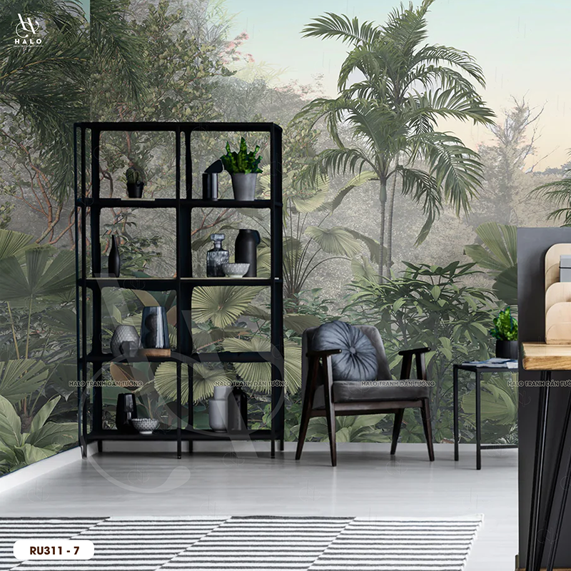  Tranh Dán Tường Rừng Nhiệt Đới 8D 16D  - RU311 