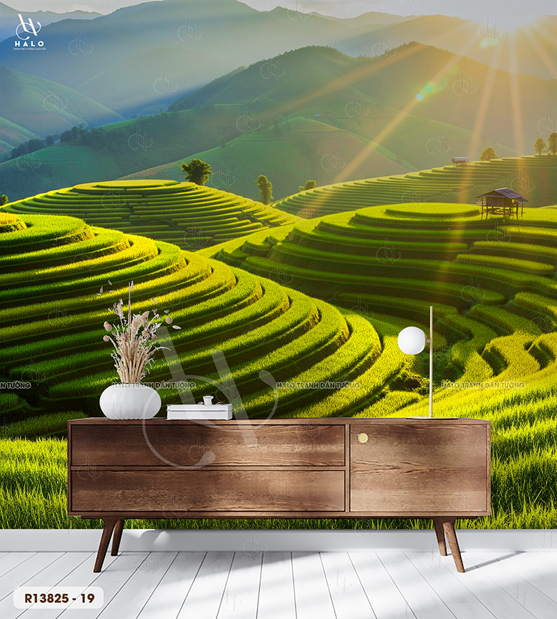  Tranh Dán Tường Ruộng Bậc Thang 8D 16D - R13825 