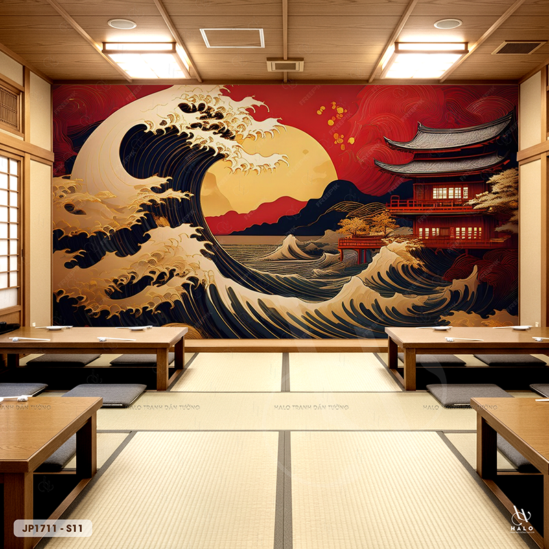  Tranh Dán Tường Sóng Nhật Bản - JP1711 