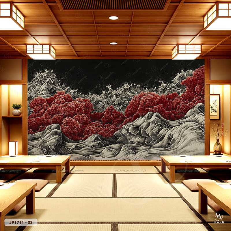  Tranh Dán Tường Sóng Nhật Bản - JP1711 