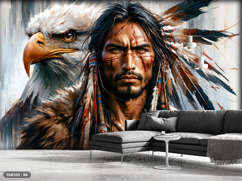  Tranh Dán Tường Thổ Dân 8D 16D - TD0103 