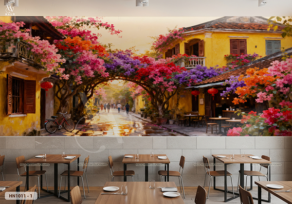  Tranh dán tường Hà Nội phố - HN1011 