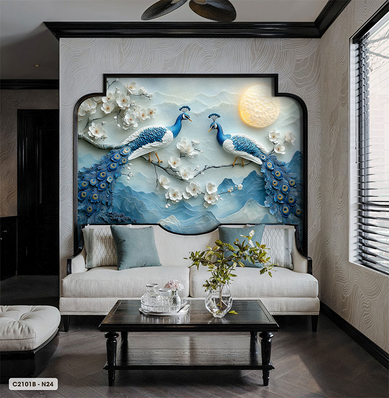  Tranh Dán Tường Hạnh Phúc Viên Mãn 8D 16D - C2101B 