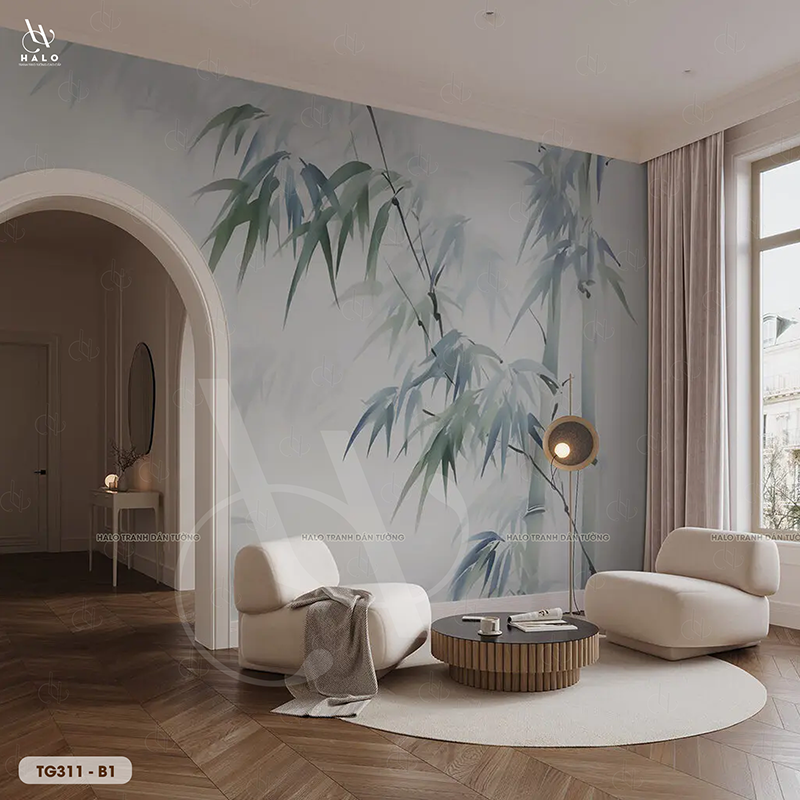  Tranh Dán Tường Cây Trúc Tối Giản 8D 16D - TG311 