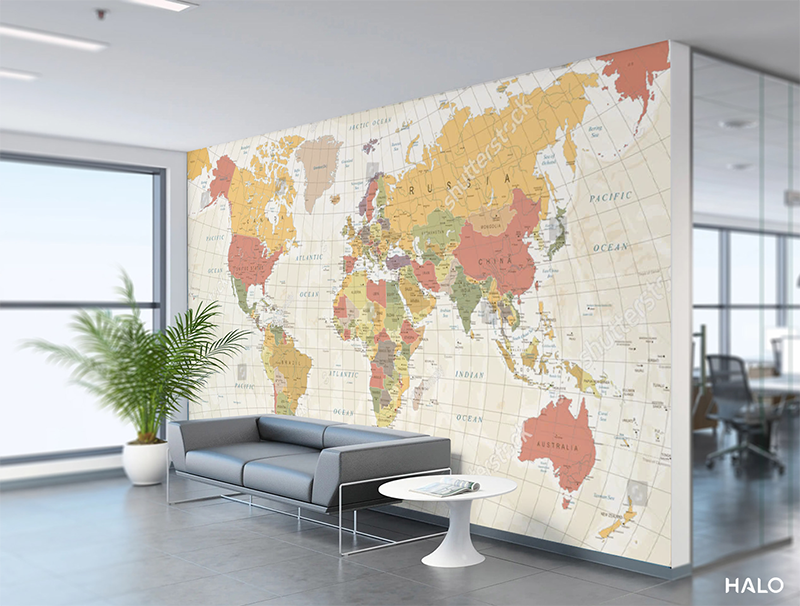  Tranh Dán Tường Bản Đồ 8D 16D - M11 